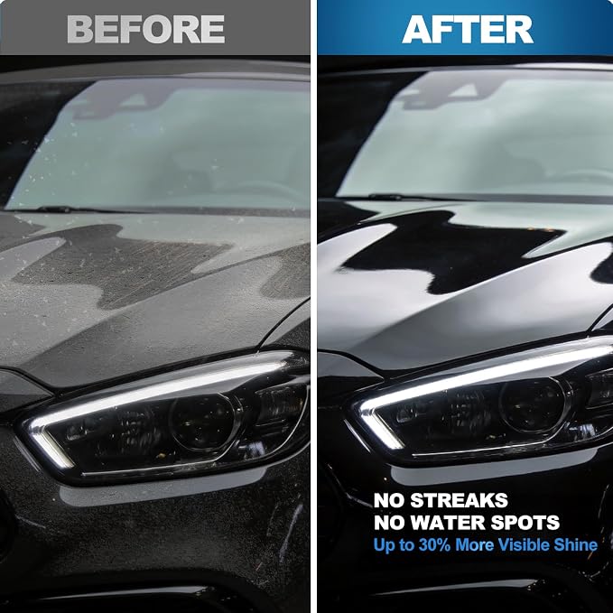 Waterless Car Wash Spray & Wipe Detailer, Exterior Cleaner for Paint Glass Wheels Trim, No Hose Car Wash for Light Dirt, Dust Quick Shine (16.9 Fl Oz)