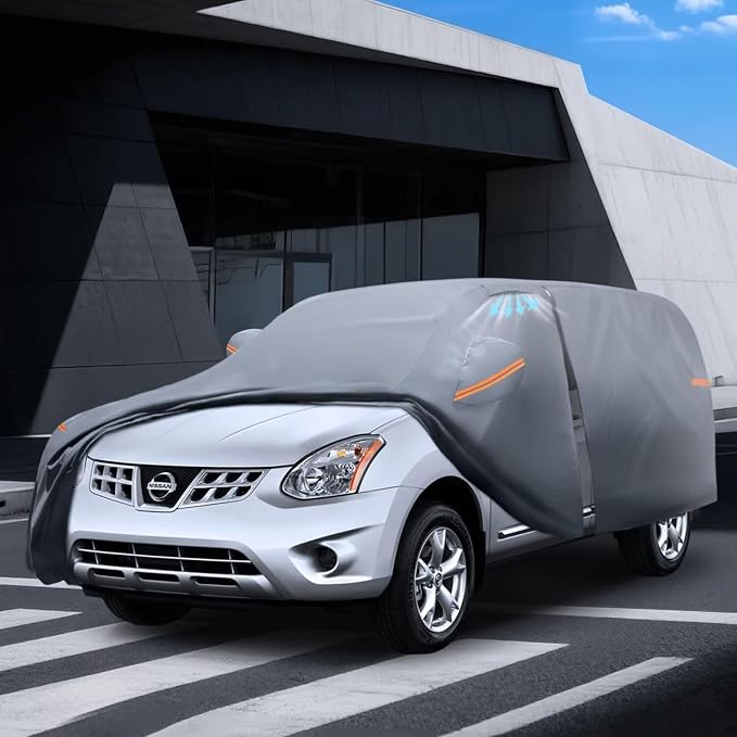 Waterproof Nissan Rogue(2007-2026) Car Cover with Breathable Vents, [Upgrade] Premium Covers with Cotton Liner and Zipper Door, Sun Rain Snow Dust Uv Protection.(Gift with Towel)
