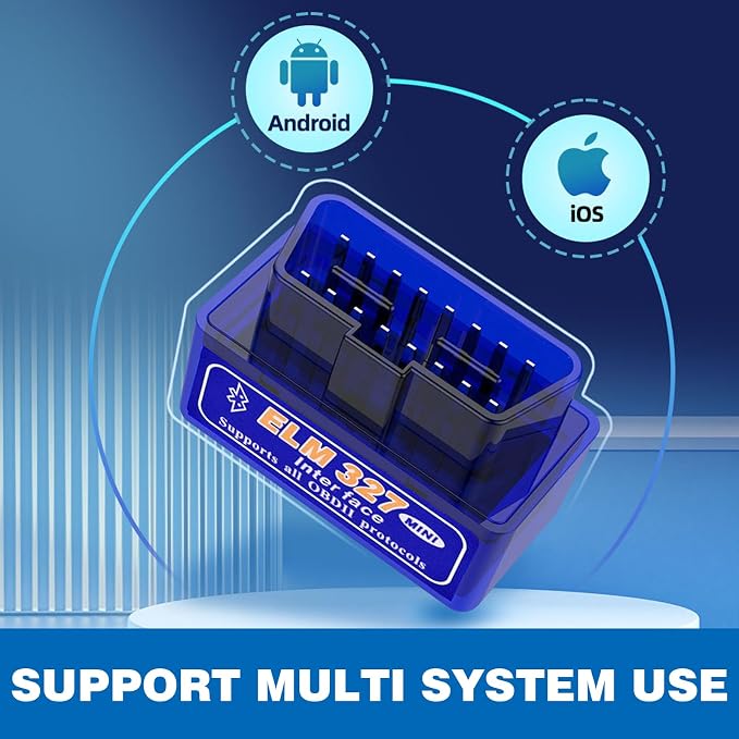 MLY OBDII Car Auto Diagnostic Scanner, ELM327 V2.1 Bluetooth OBDII Scan Diagnostic Tool, Professional Car Bluetooth Engine Fault Code Reader, Universal Car Accessories Support Android and iOS