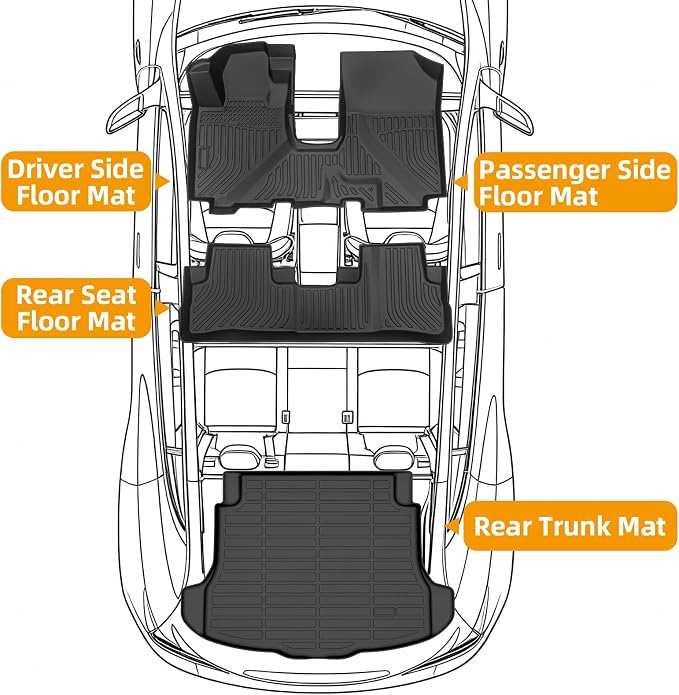 Floor Mats for Honda CRV 2007 2008 2009-2011, 2010 CRV Floor Mats | for Honda CRV Floor Mats TPE Waterproof Summer Winter Floor Liners, 1st & 2nd Row & Cargo Liner