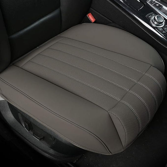 1 PCS Car Seat Cover PU Leather Auto Bottom Seat Protector Cover with Comfort Leg Support Pillow Fit Most Front Driver Seat Width20.86 by deep 20.86 inches (Taupe with Leg Rest)