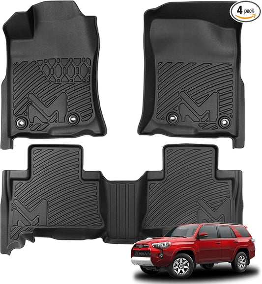 Floor Mats Custom for Toyota 4Runner 2013-2024 (7 Seats & 5 Seats) & 2014-2024 Lexus GX460, All Weather Cover Protection Waterproof Black TPE Automotive Floor Liner Front & Rear Row Full Set Car Mats