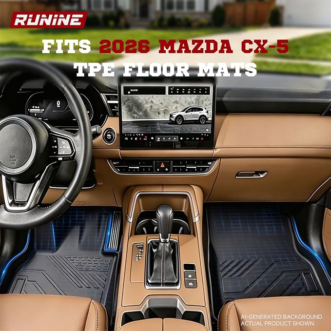All Weather Floor Mats for 2026 Mazda CX-5 CX5, Cargo Mat and Backrest Mats, Custom Fit TPE 2026 Mazda CX5 Floor Mats Full Set Protection, 2026 CX-5 Accessories