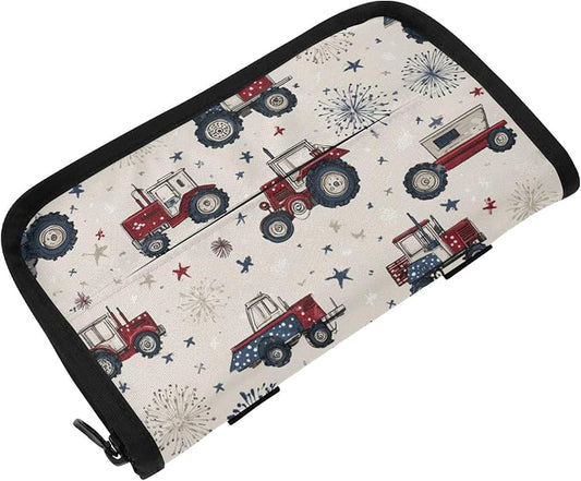 Car Visor Tissue Holder Mask Holder for Car, Car Tissue Box Sun Visor Napkin Holder Car Visor Accessories Adjustable Straps Reusable Durable Easy to Install Tractors July 4th Fireworks and St