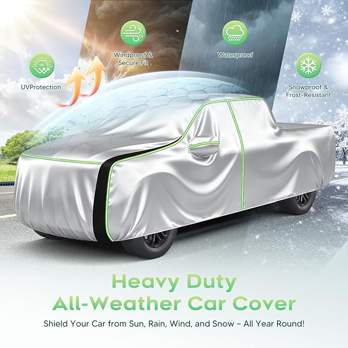 Cartist Hail Protector Car Cover for Truck Waterproof All Weather, Heavy Duty Outdoor Sun Uv Rain Pickup Cover, Universal Fit for F150,F250,F350,Ram 1500/2500/3500, etc.(Length Up to 242 inch) XL