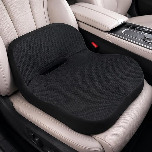 Car Seat Cushion with Integrated Lumbar Support, Memory Foam Pain Relief | Gap-Filling Design, Breathable Mesh Cover, Elevated Seating, Ergonomic Support for Driving Comfort and Long Trips