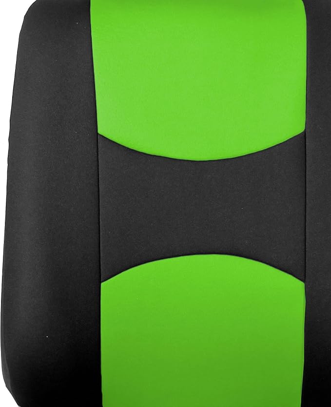 FH Group Car Seat Covers Front Set in Cloth-Car Seat Covers for Low Back Car Seats with Removable Headrest,Universal Fit,Automotive Seat Covers,Washable Car Seat Cover for SUV,Sedan,Van Green