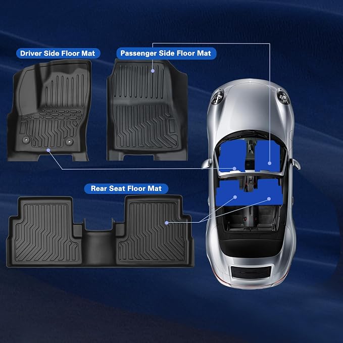 Floor Mats for 2013-2018 Lexus ES350,All-Weather TPE Rubber Floor Mats Fits 1st & 2nd & Row,Anti-Slip Floor Liners Full Set Automobile mats Accessories Black