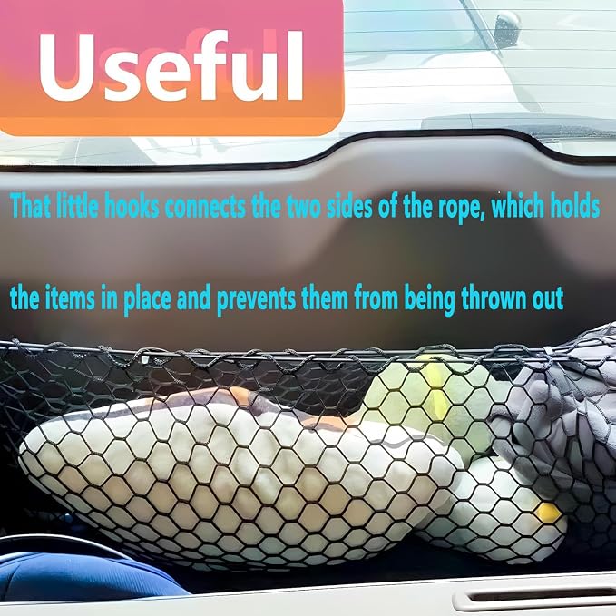 Car Rear Cargo Net, Adjustable Elastic Storage Organizer Net, Trunk Cargo Storage Net Compatible with 2018 2019 2020 2021 2022 2023 2024 2025 2026 Chevy Traverse