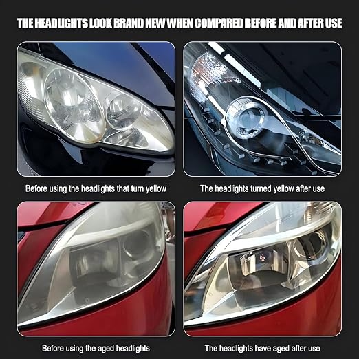 Upgrade Automotive Headlight Restoration Kit, DIY Headlamp Polishing and Oxidation Removal Set, Easy 3-Step Application for Foggy or Yellowed Lights