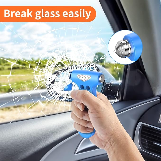Car Safety Hammer, 3-in-1 Emergency Escape Tool with Window Breaker and Seat Belt Cutter, 2 Pack Safety Emergency Car Escape Tool for Car, Office, Home