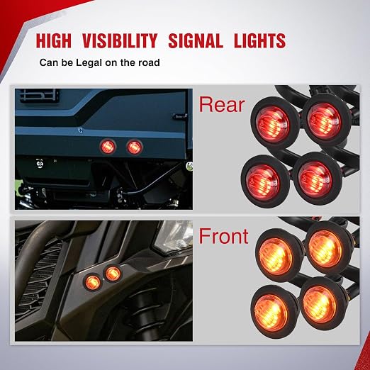 Nilight UTV ATV Turn Signal Wiring Harness Kit with Vertical Rocker Switch | Street Legal Flasher Relay Kits Red &Yellow Lights for Polaris Kawasaki Teryx Can Am Commander Cat Wild Green Backlight