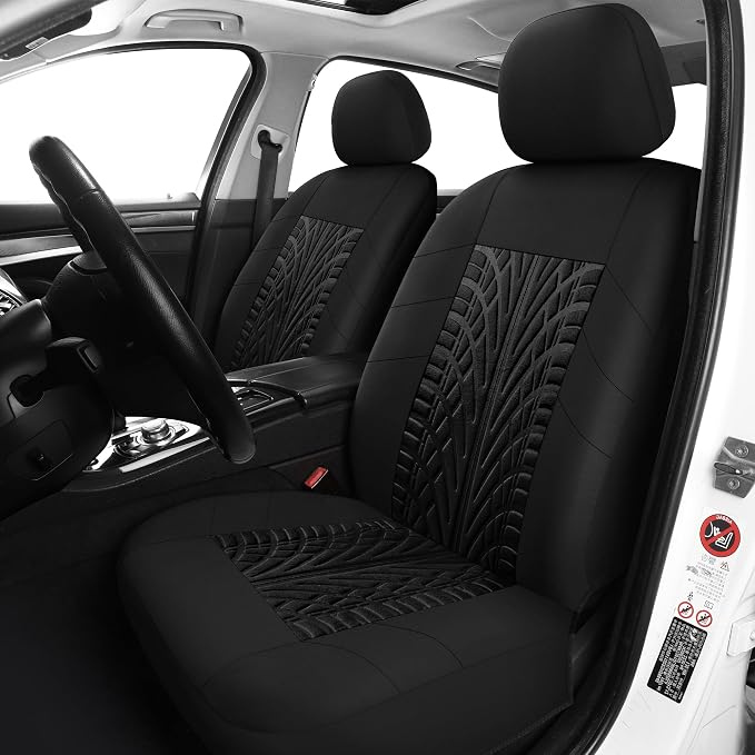 Pariitadin Car Seat Covers Full Set, Washable and Breathable Premium Cloth Automotive Vehicle Seat Cover for Car Interior, Universal Fit for Most Cars, Sedan, Truck, SUV(Black)