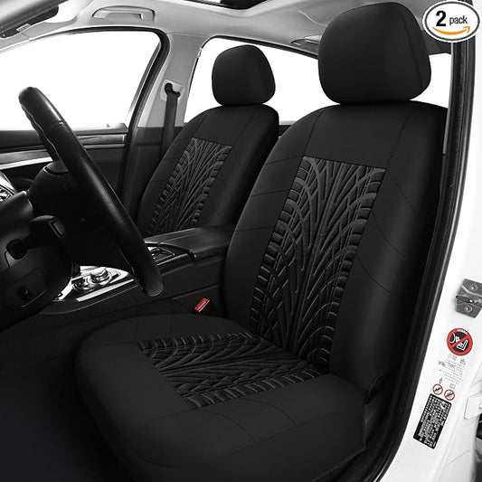 Pariitadin Car Seat Covers Front Pair, Washable and Breathable Seat Covers for Cars, Universal Fit Car Interior Covers for Most Sedan Truck SUV, Black