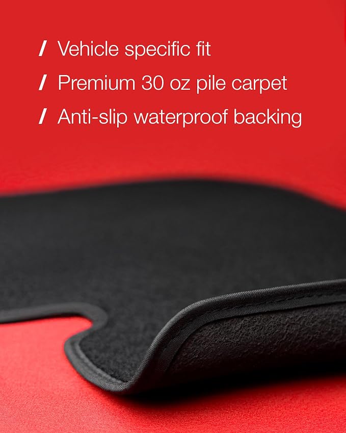 Floor Mats for Nissan Rogue (not for Sport & Select) - Tailored 3D Fit - Front & Rear Set of 4 - Anti-Slip Backing - 30oz Carpet Mat - All Weather Car Liner Floormats
