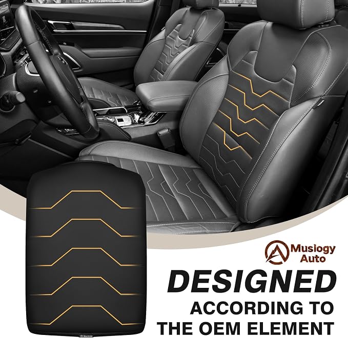 Muslogy Center Console Armrest Cover Fit for Kia Telluride 2020-2025 2026 Accessories, Comfort Armrest Pad Console Lid Cushion Vegan Leather Regular Thick