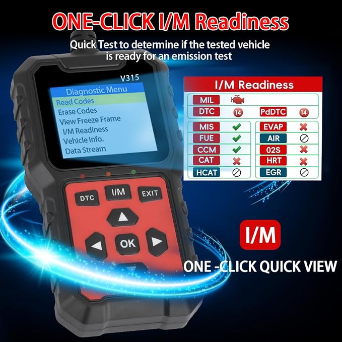V315 OBD2 Diagnostic Diagnostic Tool Tool, Code Reader, Engine Light Diagnostic Tool, Battery Voltage Tester, for OBD2 Cars & Trucks Since 1996