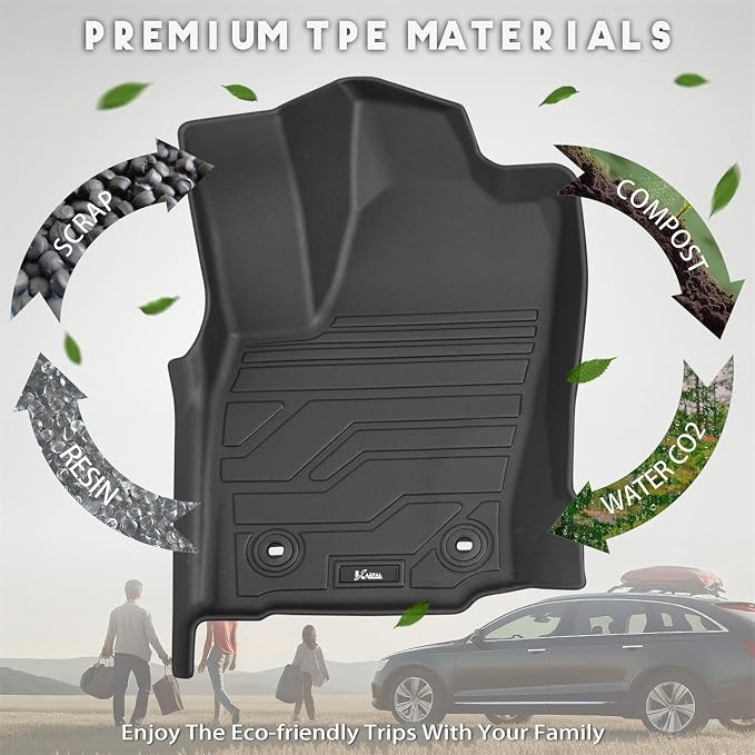 KARPAL Floor Mats for Toyota Tacoma 2024-2026 Double Cab Auto Trans (Not Hybrid), Custom Fit All Weather TPE Floor Liners, 1st&2nd Row Mat, Tacoma TRD/SR/SR5/limited Accessories