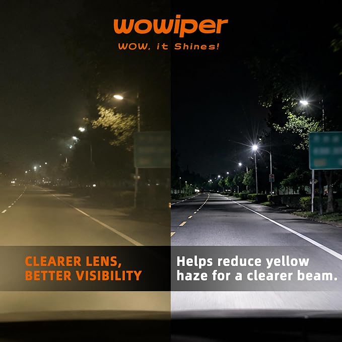 Headlight Cleaner Wipes Kit, 6 Wipes 2-Step Headlight Restorer for Cloudy Yellow Plastic Lenses, Removes Light Oxidation and Haze, No Sanding, Protective Coating for Cars