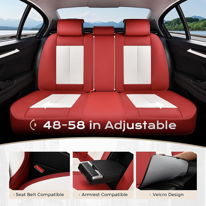 Coverado Car Seat Covers, Seat Covers for Cars, Waterproof Leather Auto Seat Protectors, Leather Car Seat Cushion, Car Interiors Accessories Universal Fit for Most Cars