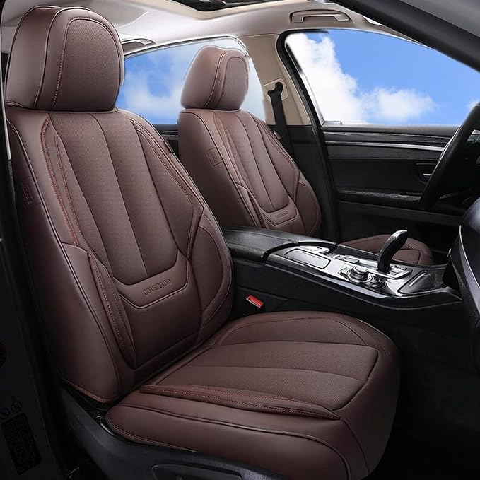 Coverado Car Seat Covers, Seat Covers for Cars, Waterproof Leather Auto Seat Protectors, Leather Car Seat Cushion, Car Interiors Accessories Universal Fit for Most Cars