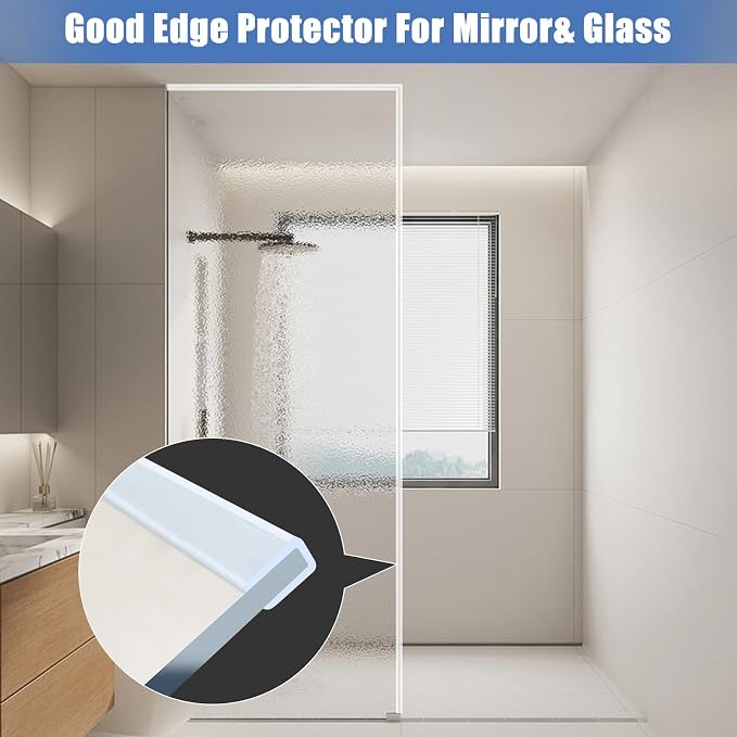 Clear Rubber Edge Trim, Flexible Baby Proof Edge Protector, 5/16"(8.0mm) U Channel Edge Trim, Self-Adhesive Edge Guards for Plywood, Glass, Flexi-Glass, 20Ft, Transparent Color