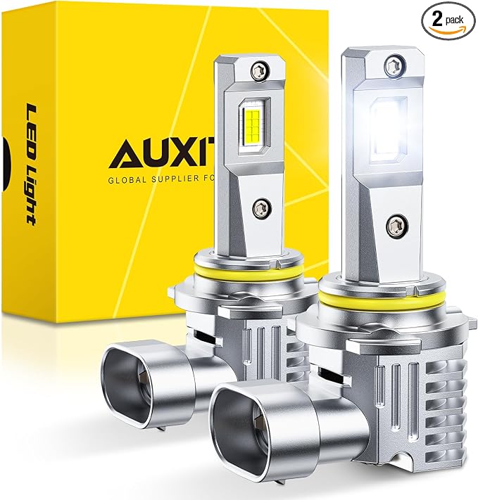 AUXITO 9006/HB4 Light Bulbs 9X Ultra Bright, 1:1 Mini Size for Easy Installation, 60,000 Hours Lifetime, No Flicker & No Error, 2-Pack