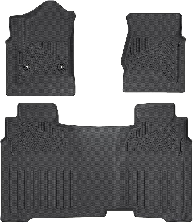 Cartist Floor Mats for 2014-2018 Chevy Silverado & GMC Sierra 1500 Crew Cab, 2015-2019 Silverado/Sierra 2500HD/3500HD (Only fit Crew Cab), All Weather Floor mat for Silverado Accessories