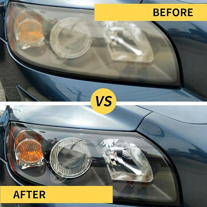 LOCBONDSO Headlight Restoration Kit, Headlight Cleaner and Protective Wipes, 3 Easy Steps Restore Clarity of Yellowed, Hazed, Dull Headlight Lenses