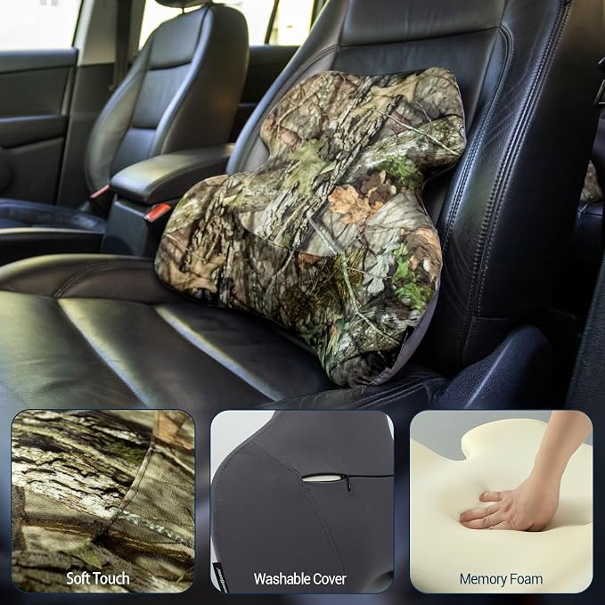 Season Guard Back Support Pillow, Lumbar Pain Relief Cushion for Office/Car | Ergonomic Design, 60D Memory Foam, Cooling Cover, Support Full Spine, Fits Chairs & Cars, Relieve Back Pain, Improves Posture