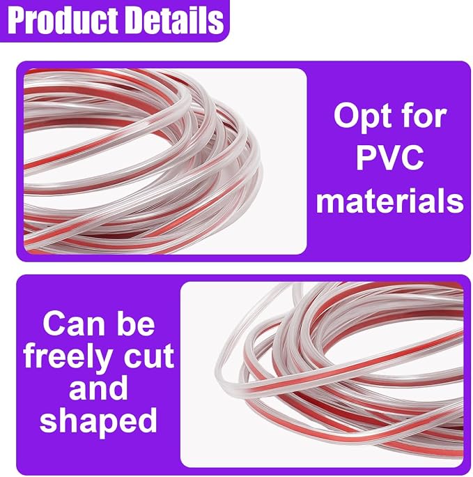 32Ft (10M) Car Door Edge Protector (Clear-5M) | Self-Adhesive Scratch Resistant U Shape Door Edge Guard Decoration, Anti-Collision Car Door Trim Strip for Truck, SUV, Sedan