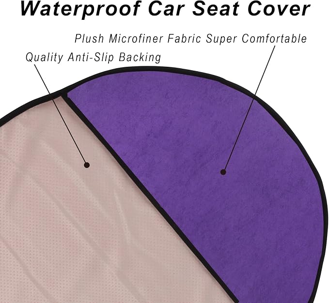 Car Seat Cover Protector Front Seats,for Gym Workout,Running,Swimming,Beach and Hiking,Waterproof Sweat Towel Bucket Seat Covers for Cars SUV Trucks (Purple, 2Pcs)