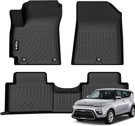 Floor Mats for Kia Soul 2020-2026 All Weather Protection Waterproof Non-Slip Durable Floor Liners Fits Front& 2nd Row Full Set Black Accessories