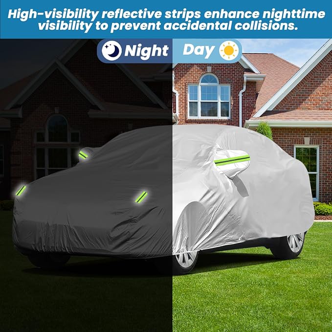 Tesla Model Y Waterproof SUV Car Cover - UV Protection All Weather Outdoor Dustproof Custom Fit with Storage Bag - Full Vehicle Protective Cover for Snow/Sun/Rain/Dust
