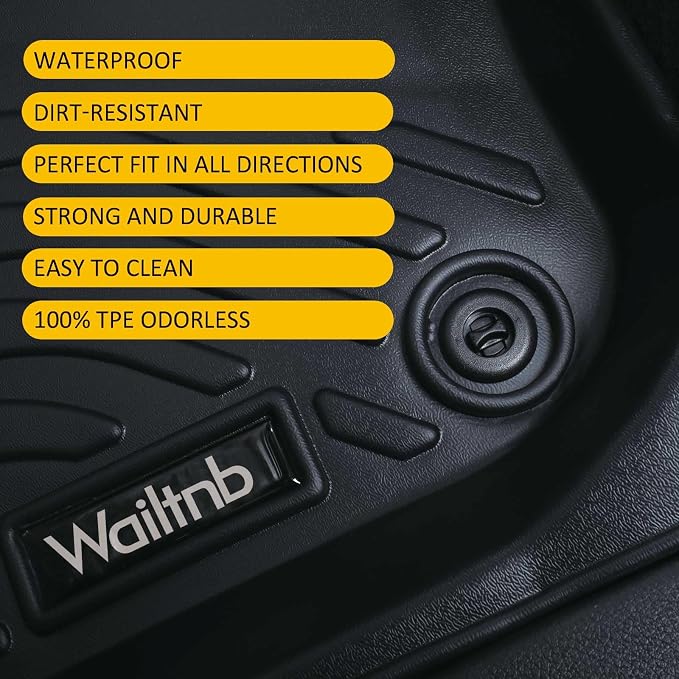 Wailtnb-Car Floor Mats & Cargo Mat Custom for Toyota Camry 2018-2024 (Not for Hybrid & AWD) Waterproof Durable All Weather Protection Floor Liner Full Set Toyota Camry Accessories Black