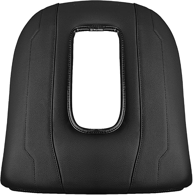 Muslogy Center Console Armrest Cover Fit for Chevy Silverado & GMC Sierra 1500 2500 3500 2022-2026 Accessories, Comfort Armrest Pad Console Lid Cushion Vegan Leather 1-Inch Extra Thick(Bucket Seat)