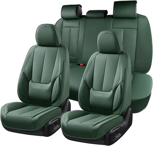 Coverado Car Seat Covers, Seat Covers for Cars, Waterproof Leather Auto Seat Protectors, Leather Car Seat Cushion, Car Interiors Accessories Universal Fit for Most Cars