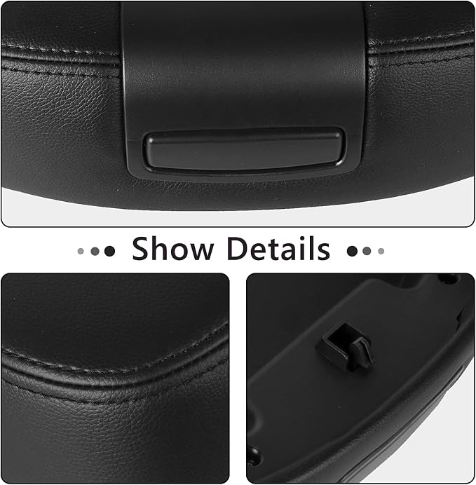 LCWRGS Center Console Lid Black Armrest Cover Replacement for 2007-2014 Chevy Silverado/Tahoe/Suburban/Avalanche | GMC Sierra/Yukon/Yukon XL, Replaces 15217111