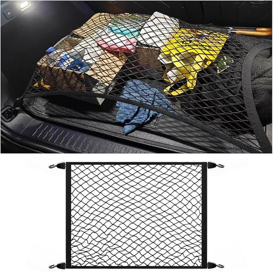 Cargo Net for SUV,Upgraded Highly Elastic Truck Cargo Net with Trunk Net Hooks - Stretch to 62.99"X47.24",Premium Truck Bed Netting for Cargo for Car Organizer and Storage (31.1"x22.8")