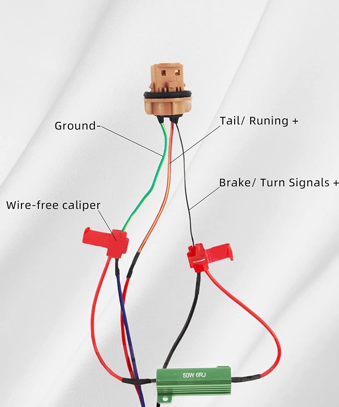 4 PCS Load Resistor,LED Turn Signal Resistor Flasher Adaptor with Wire&Clip,50W 6ohm LED Load Resistors Conversion Kit Fix LED Bulb Hyper Flash Turn Signal Light Bulb Fast Blink Error Code (2 Green)