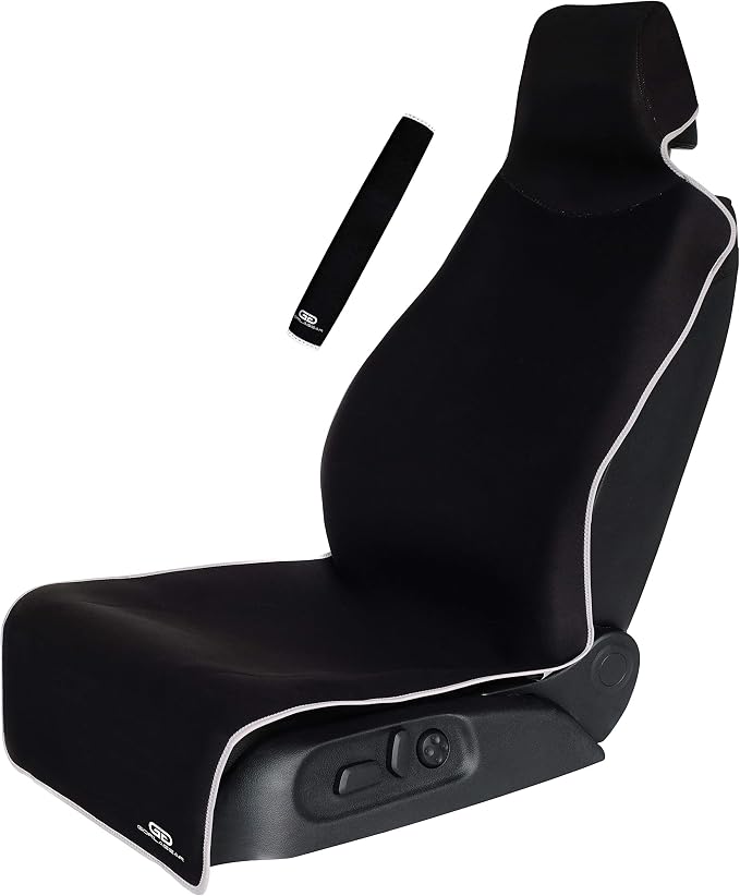 Gorla Gear Black Premium Universal Fit Waterproof Stain Resistant Car Seat Cover Neoprene Non-Slip Bucket Seat Dog Sweat Proof Protector Save Your Leather Cloth Seats Van Truck SUV Auto Sedan
