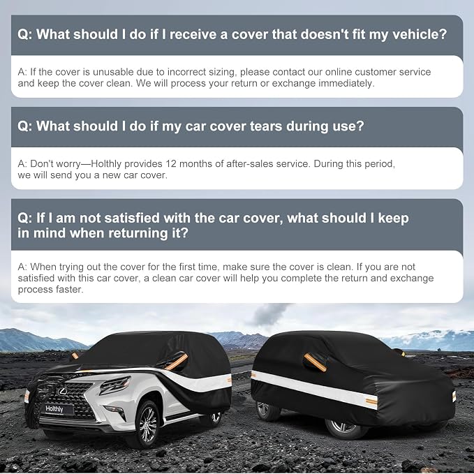 10 Layers SUV Car Cover Custom Fit Lexus GX GX550 GX460 GX470,Overtrail,Luxury(2013-2026),Waterproof All Weather for Automobiles, Outdoor Full Cover Sun Dust Rain Protection with Cotton. Black