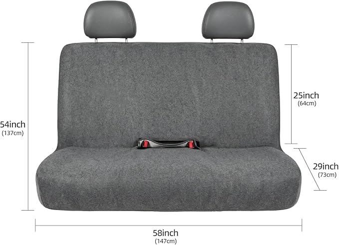 Waterproof Car Seat Cover Bench Grey Full Size Universal Fits Car Sweat Towel for Trucks SUV Van Rear Car Seat Protector Protector Cloth Seats Pack of 1