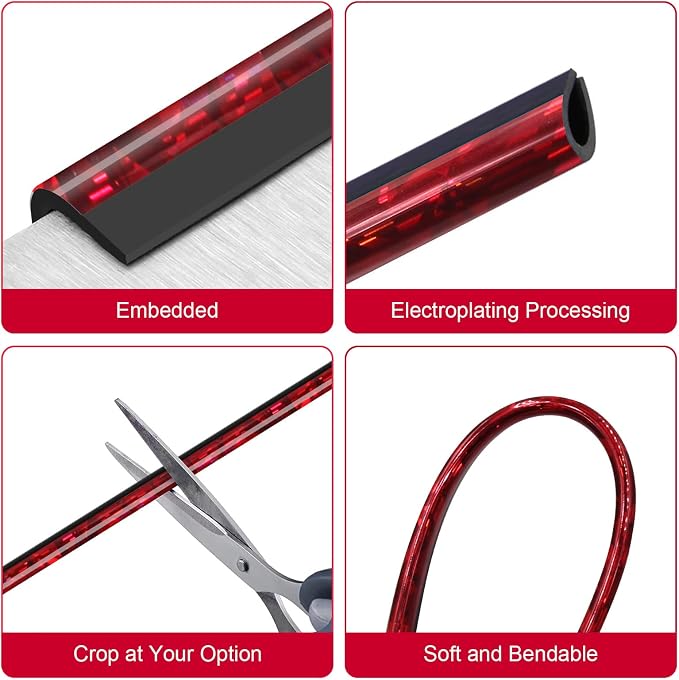 20 Pieces Universal Car Air Conditioner Vent Trim Decoration Strip Accessories, Waterproof Flexible Shiny Auto Car Interior Accessories for All Air Vent Outlet
