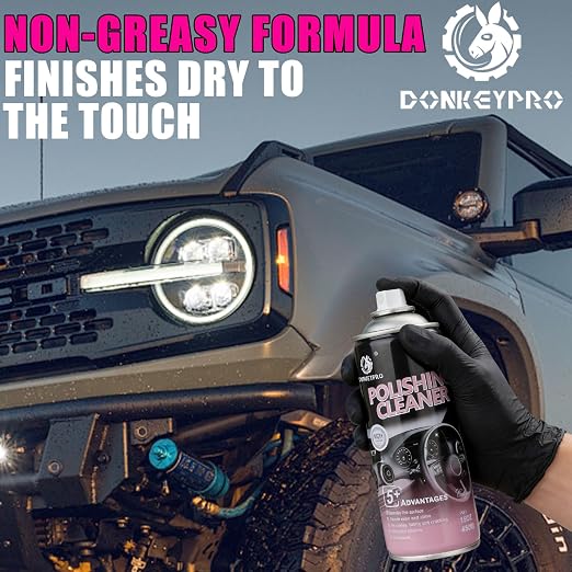 DONKEYPRO Interior Car Cleaner & Polishing - Repels Dust & Staining, Restores & Protects Plastic, Vinyl, Leather, Dashboard - UV Guard, Anti-Aging, Exterior & Interior Car Detailer Spray (3 x 15oz)