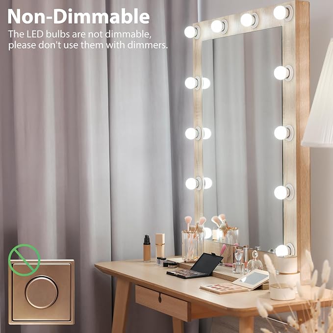 DEGNJU LED Vanity Light Bulbs, 60W Equivalent, Bathroom Light Bulbs 4000K Cool White, 800 Lumens, G25 Globe Bulb for Makeup Mirror, Round Shape, 7W, 120V, Non-Dimmable, 10 Pack