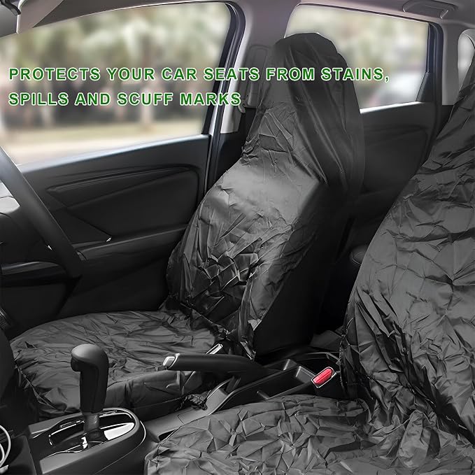 2 PCS Car Seat Cover Protector, Waterproof Covers Scratch-Proof Protector for Front Seats, Machine Washable Front Bucket Seat Protective Accessories for Post Gym Workout