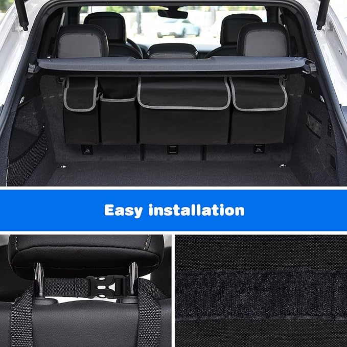 Car Trunk Organizer, Large Capacity Car Storage Bag with 4 Pockets, | Collapsible Backseat Organizer for SUV/MPV/Truck, 40.16" x 11.02"