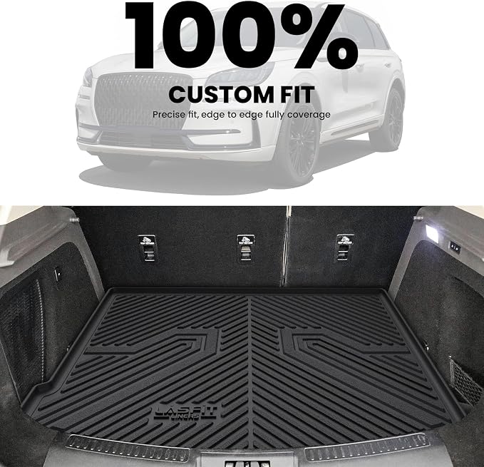 LASFIT Cargo Mat for Lincoln Corsair 2026 2025 2024 2023 2022 2021 2020, All Weather TPE Trunk Mat Custom Fit Cargo Liner Front & Rear Trunk Liner, Black, Easy to Clean