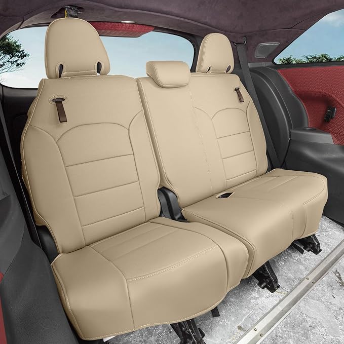 coverdream Sienna Seat Covers Custom Fit for 2021-2026 Toyota Sienna LE/XLE (8-Passenger),2nd Row Bench w/Removable Middle Seat,Fully Covered,Waterproof Leather Car Seat Protector (Full Set,Beige)